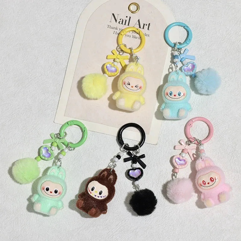 Labubu Heart Luxe Flocked Keychain