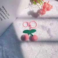 Sweet Stitch Handmade Cherries Keychain