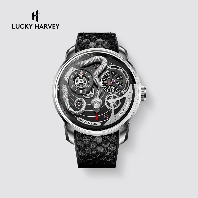 Lucky Harvey Master Series Kinetic Green Snake Automatic Mechanical Watch