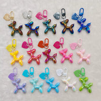 Balloon Heart Punk Dog Keychain