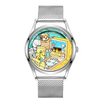 Retro Cyber Pinball Arcade Robot Novelty Watch