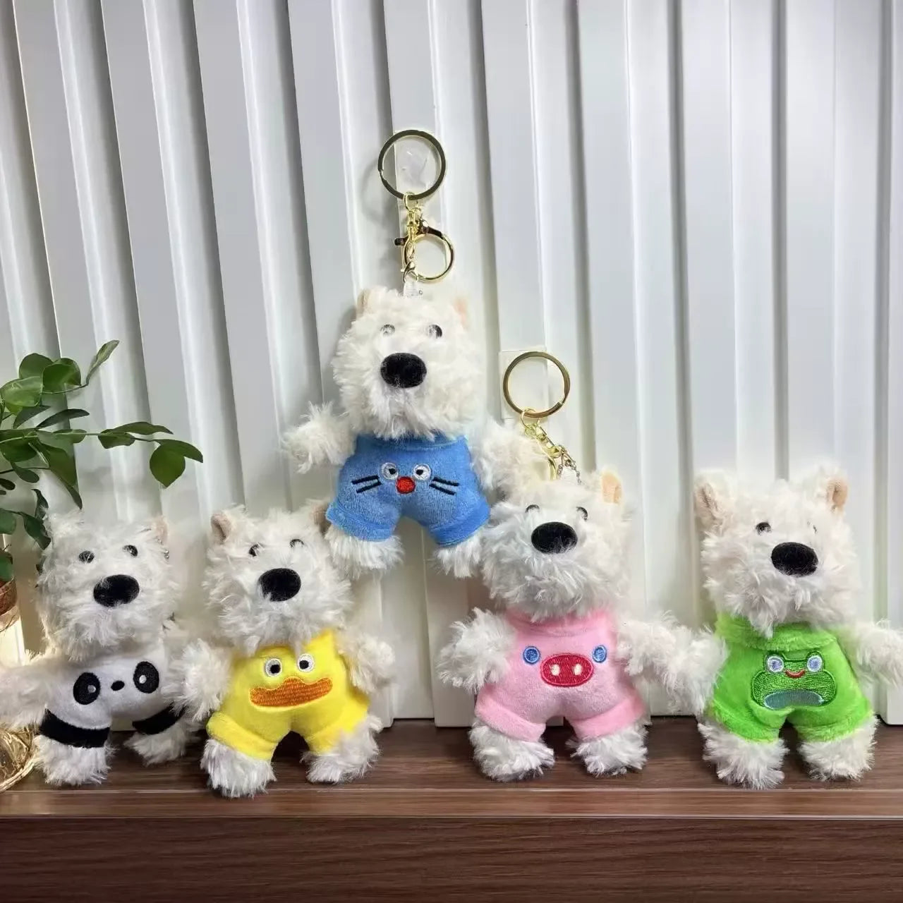 West Highland Pup Dress-up Plush Keychain