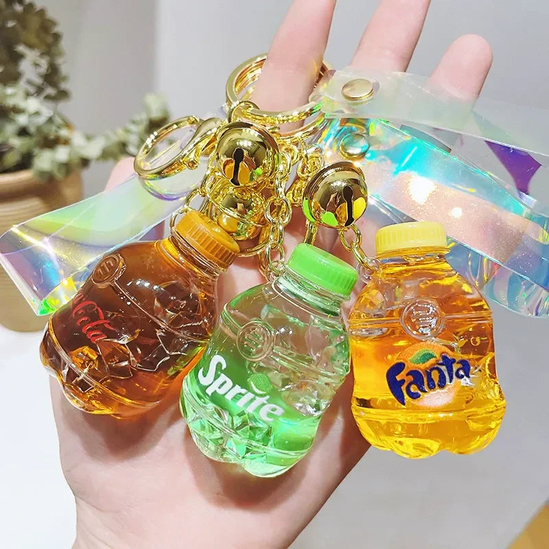 Soda Liquid Bottle Sparkle Keychain
