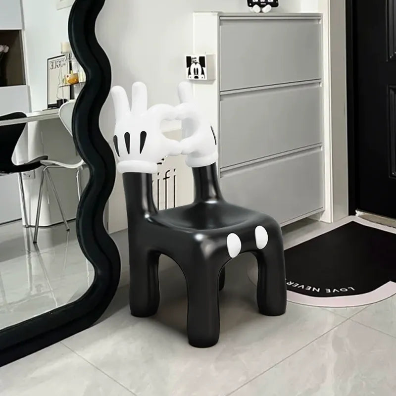 Vintage Mickey Heart-Glove Low Vanity Chair