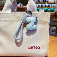 Signature Style Leather Letter Keychain