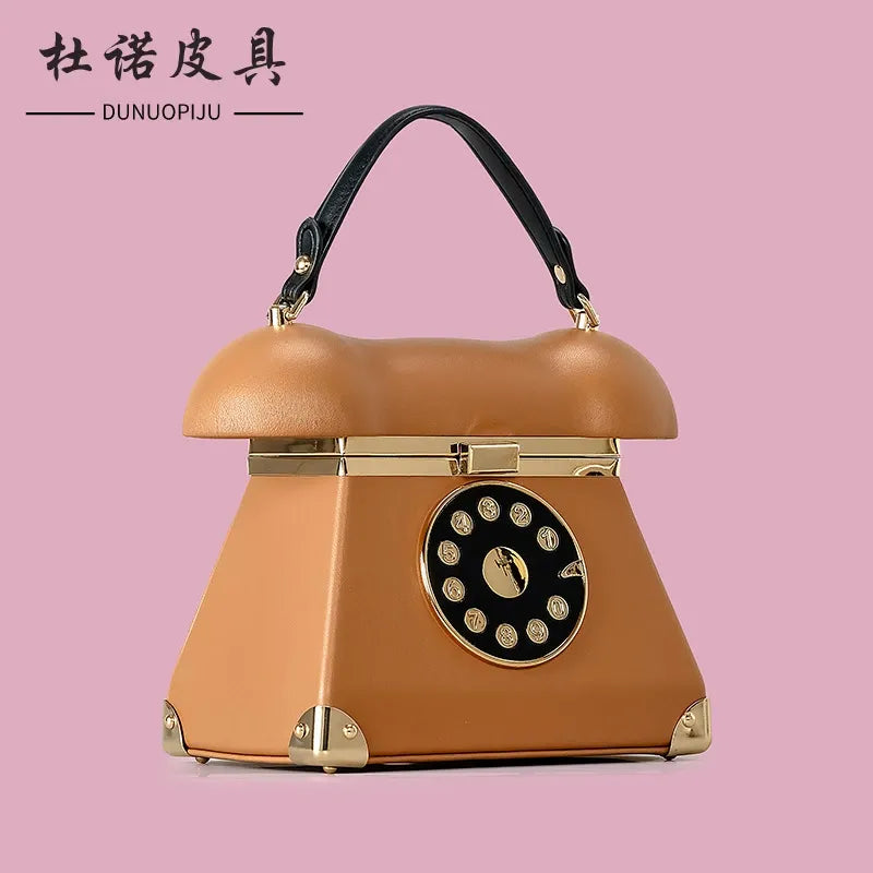 Retro-Dial Landline Luxe Vintage Telephone Handbag