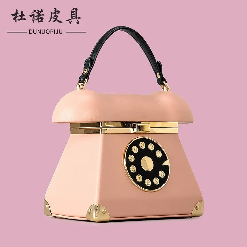 Retro-Dial Landline Luxe Vintage Telephone Handbag