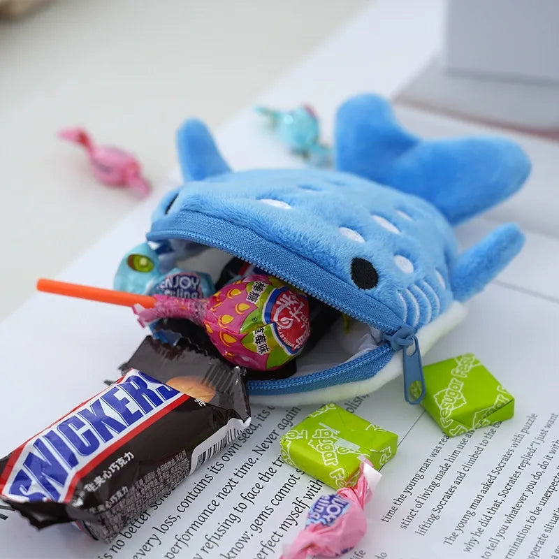 Porte-monnaie en peluche requin-baleine 