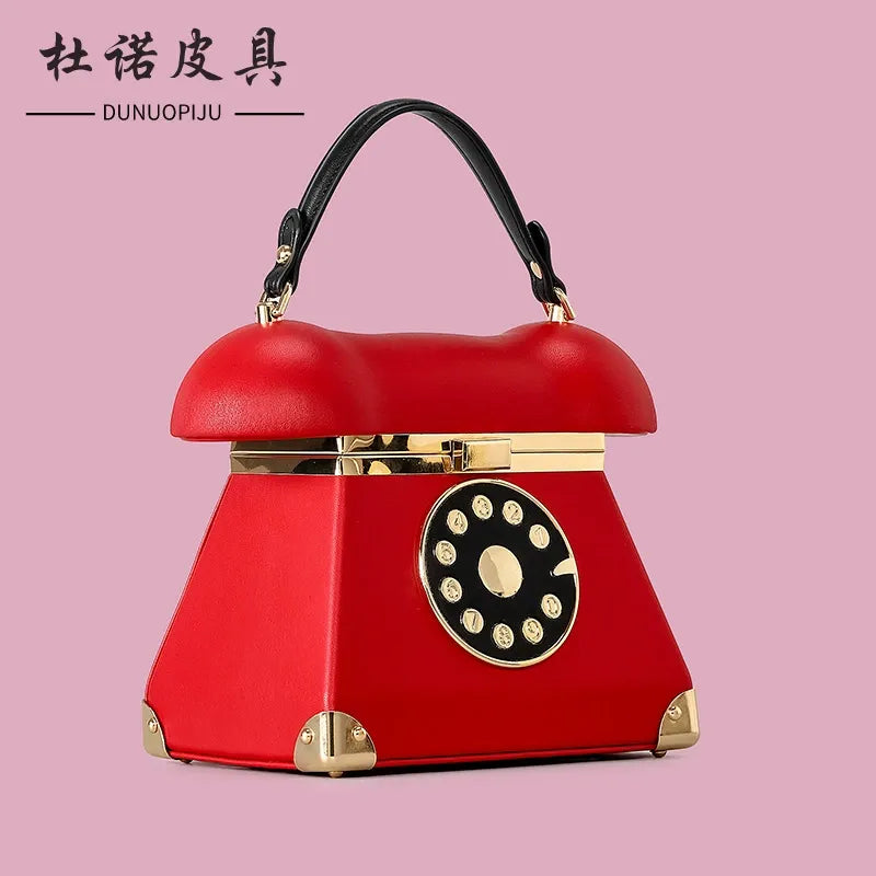 Retro-Dial Landline Luxe Vintage Telephone Handbag