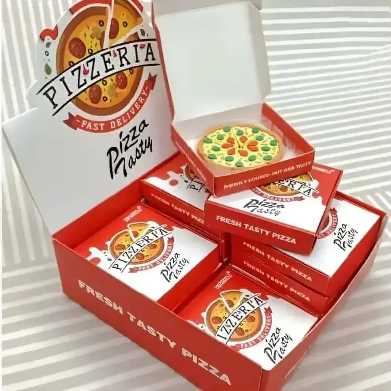 ممحاة بيتزا لذيذة سهلة المسح (مجموعة من 7 قطع) 