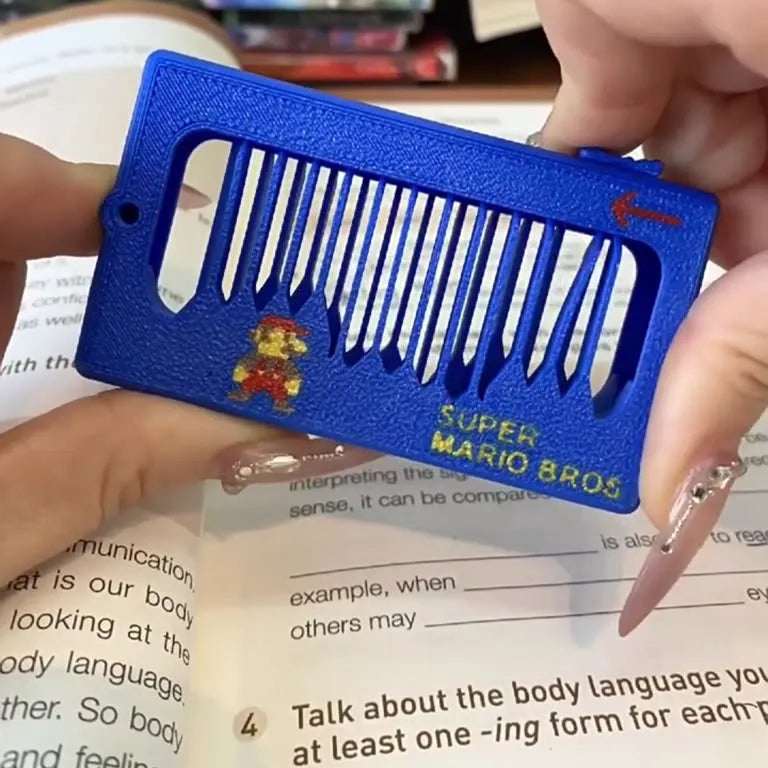 Mario Theme 8-Bit Comb EDC Fidget Keychain