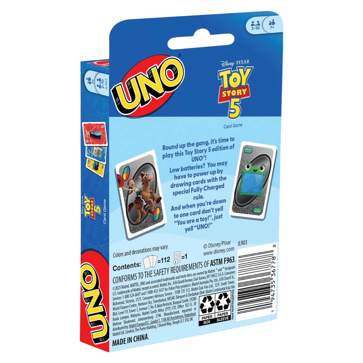 UNO Toy Story 5 Card Game