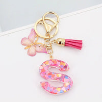 Butterfly Prism Initial Luxe Keychain
