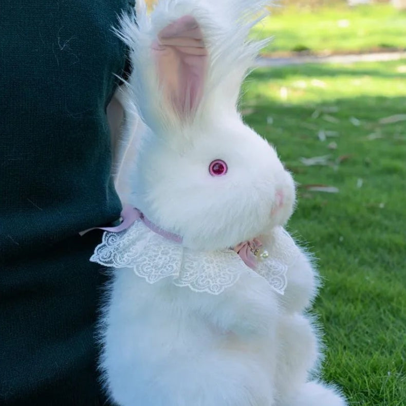 Bear Hugs Realistic Angora Rabbit Plush Backpack