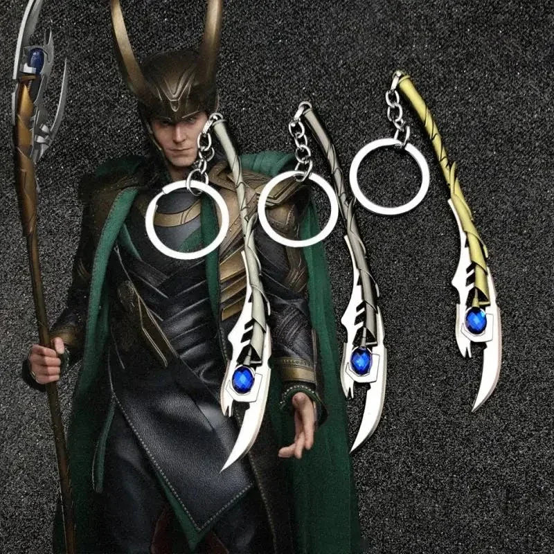 Loki's Long Scepter Weapon Metal Keychain