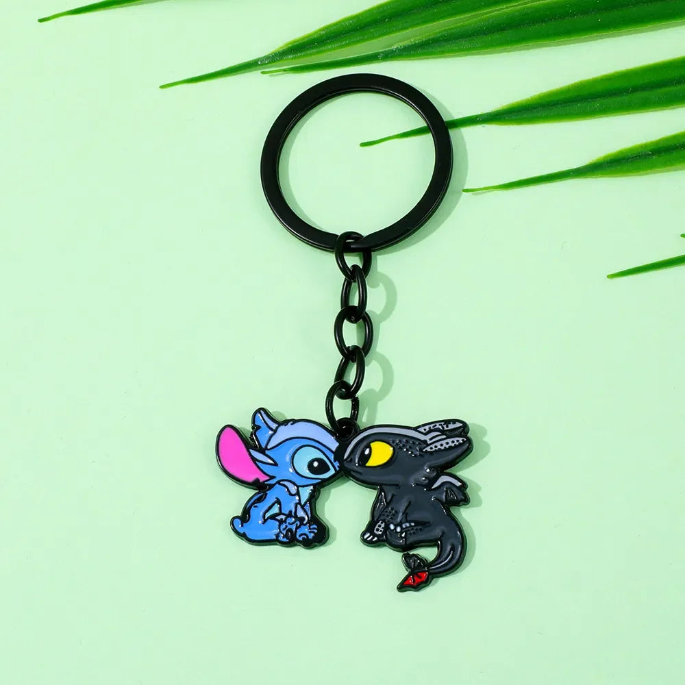 Stitch & Toothless Attachment Keychain