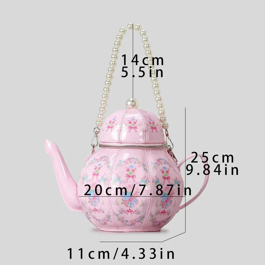 Berry-Sweet Victorian Teapot Premium Crossbody Bag