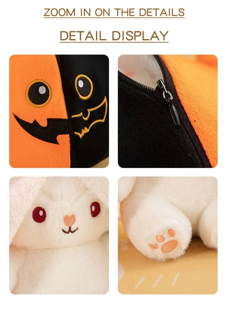 Pumpkin Bat Reversible Bunny Plush