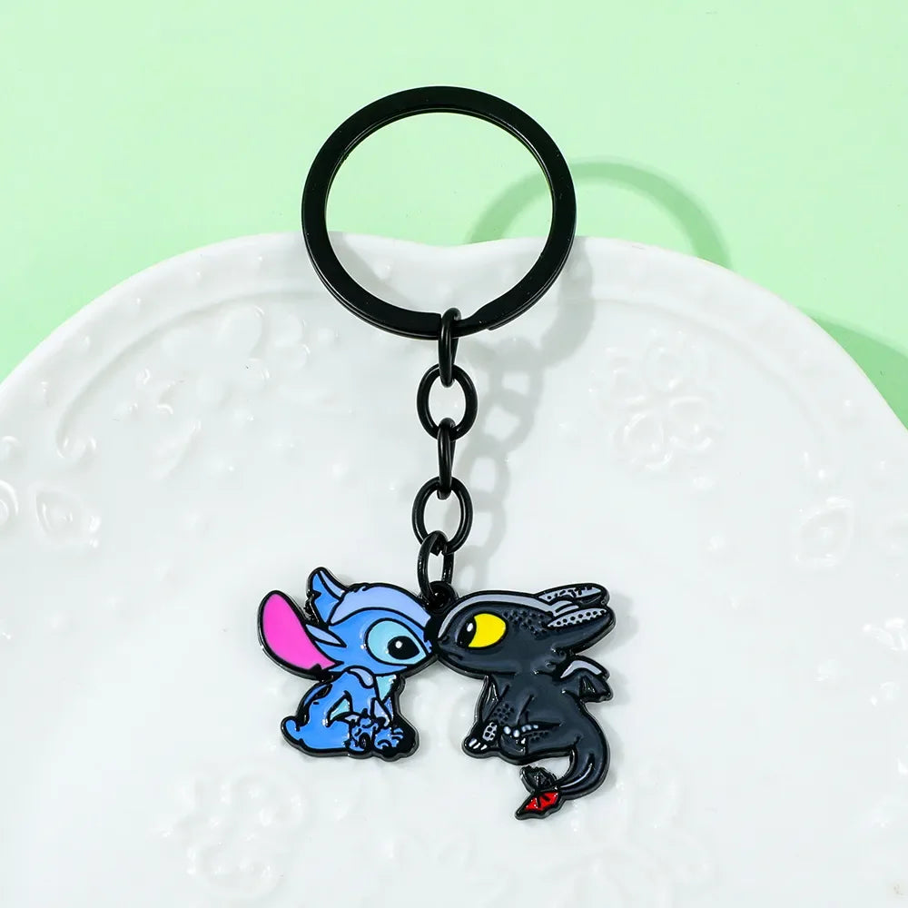 Stitch & Toothless Attachment Keychain