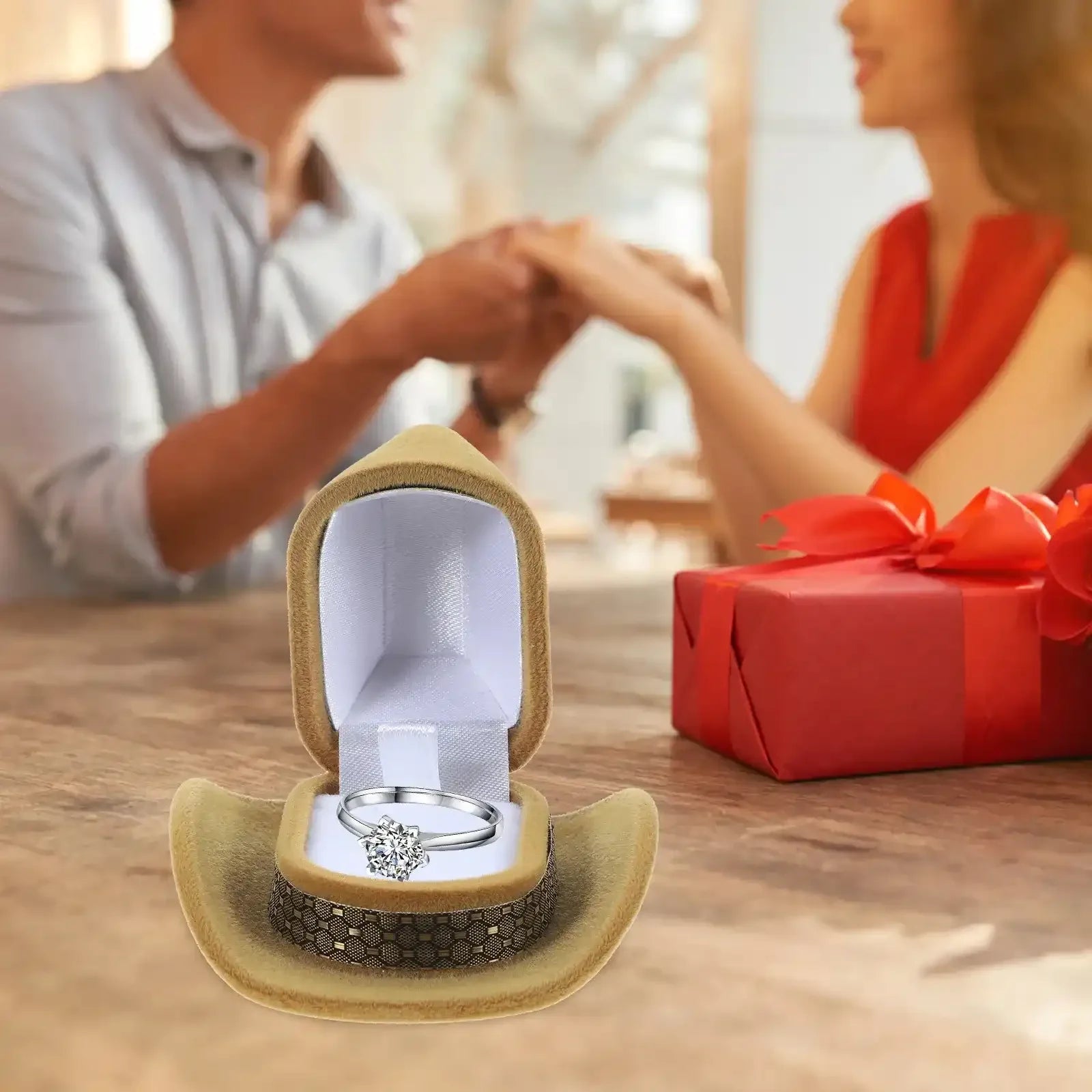 Cowboy Hat Novelty Ring Box