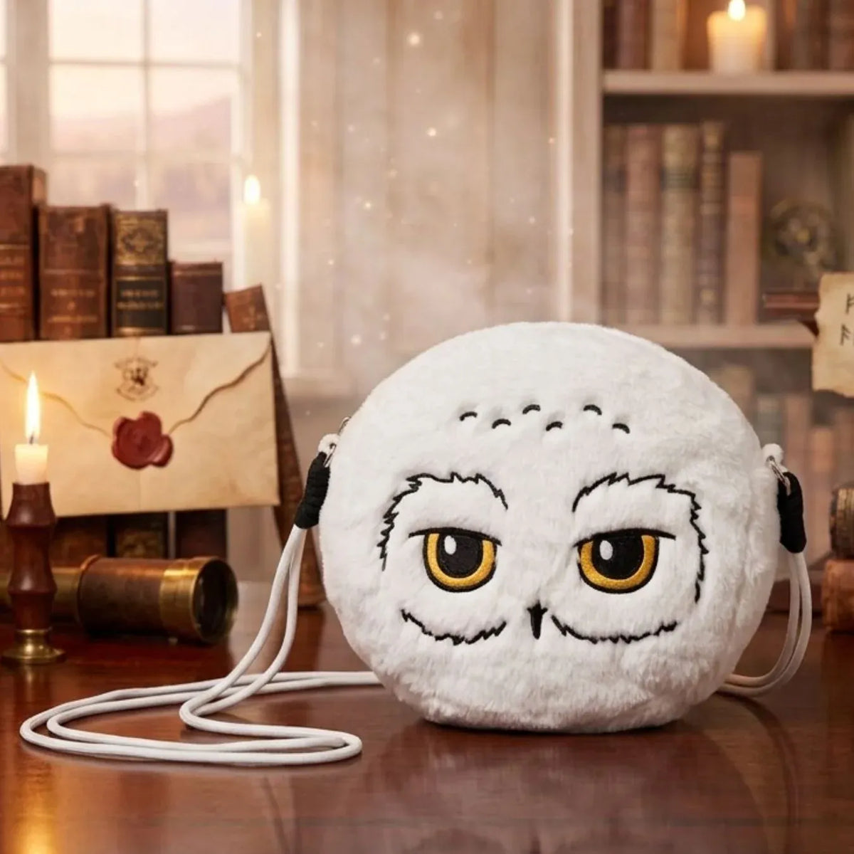 Hedwig Snowy Owl Plush Crossbody Sling Bag