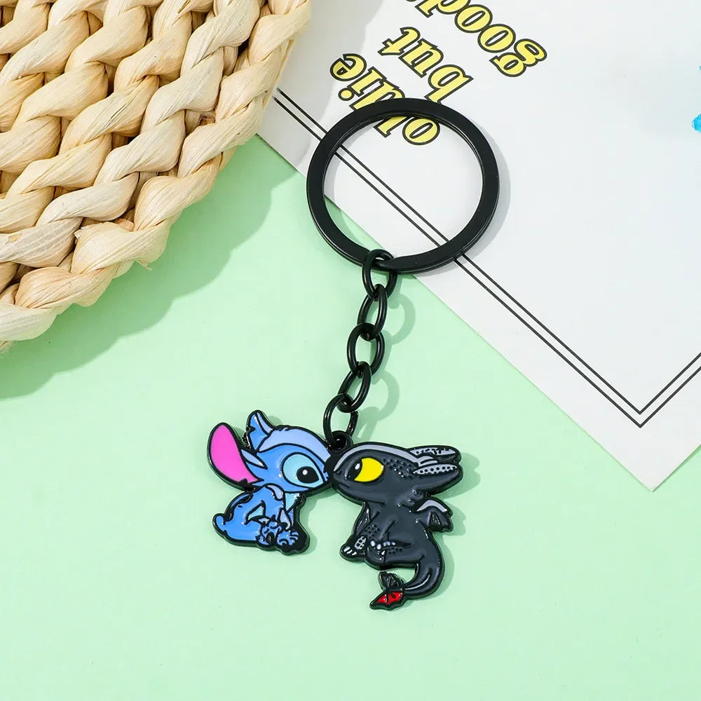 Stitch & Toothless Attachment Keychain