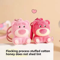 Strawberry Bear Cozy Flocked Keychain