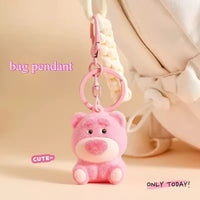Strawberry Bear Cozy Flocked Keychain