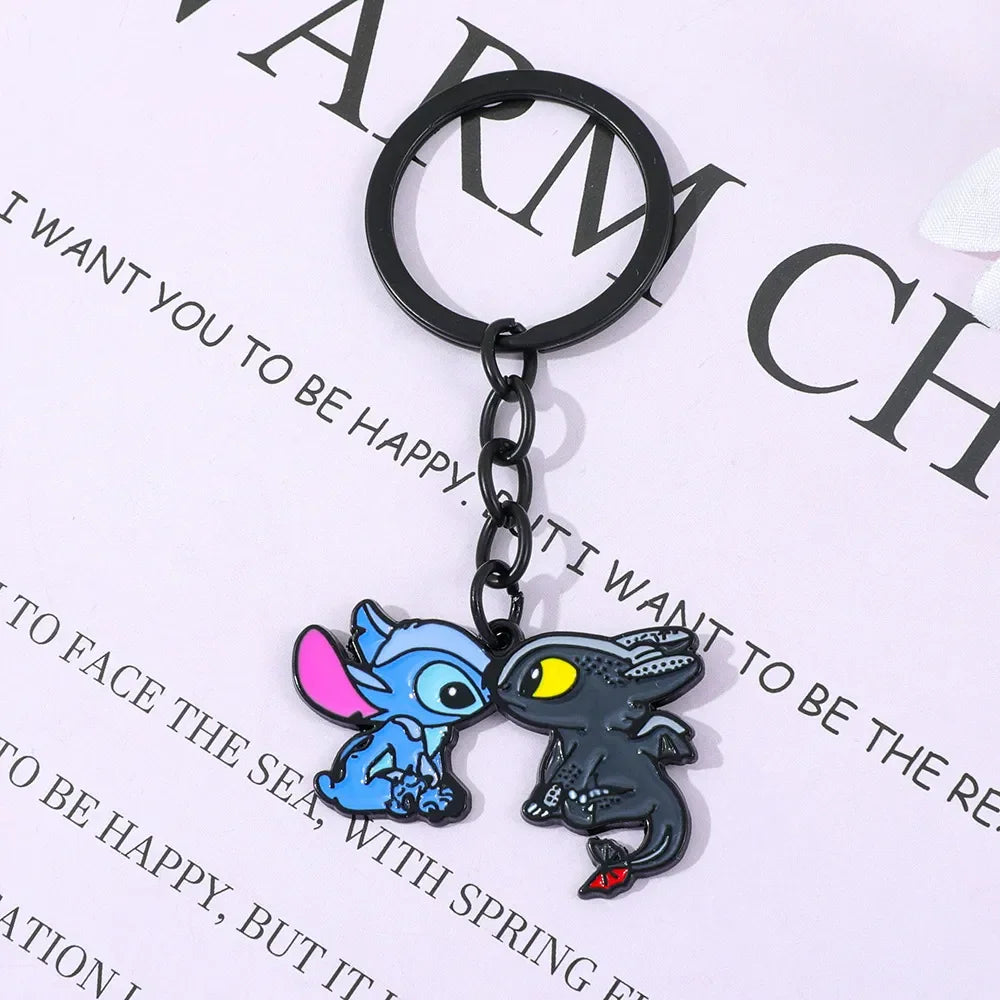 Stitch & Toothless Attachment Keychain