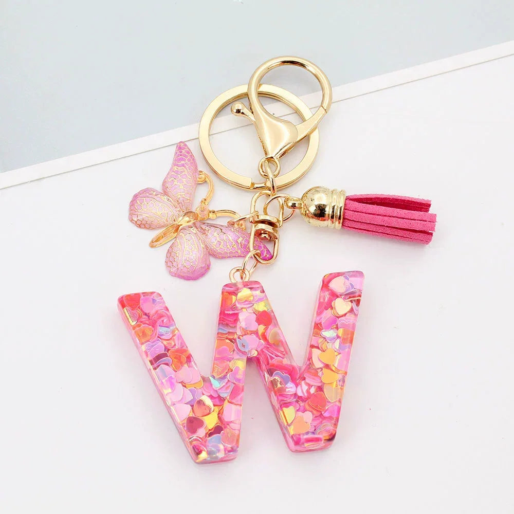 Butterfly Prism Initial Luxe Keychain
