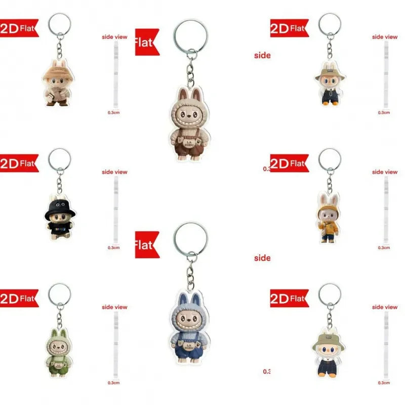 Labubu Flat Friends 2D Keychain
