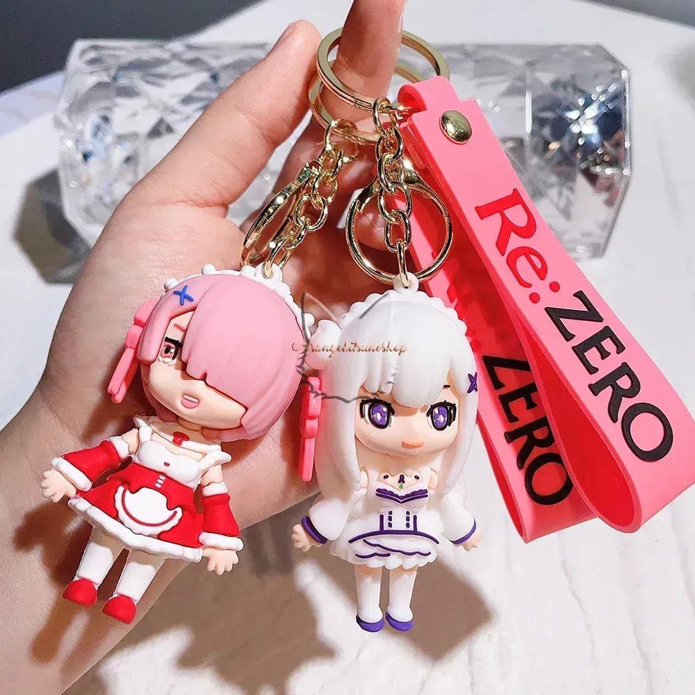 Re:Zero Chibi Character Silicone Keychain