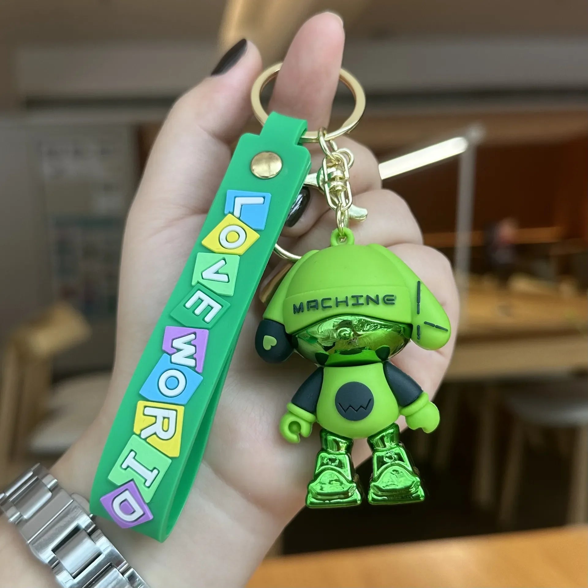 Cyber Pup Love World Keychain