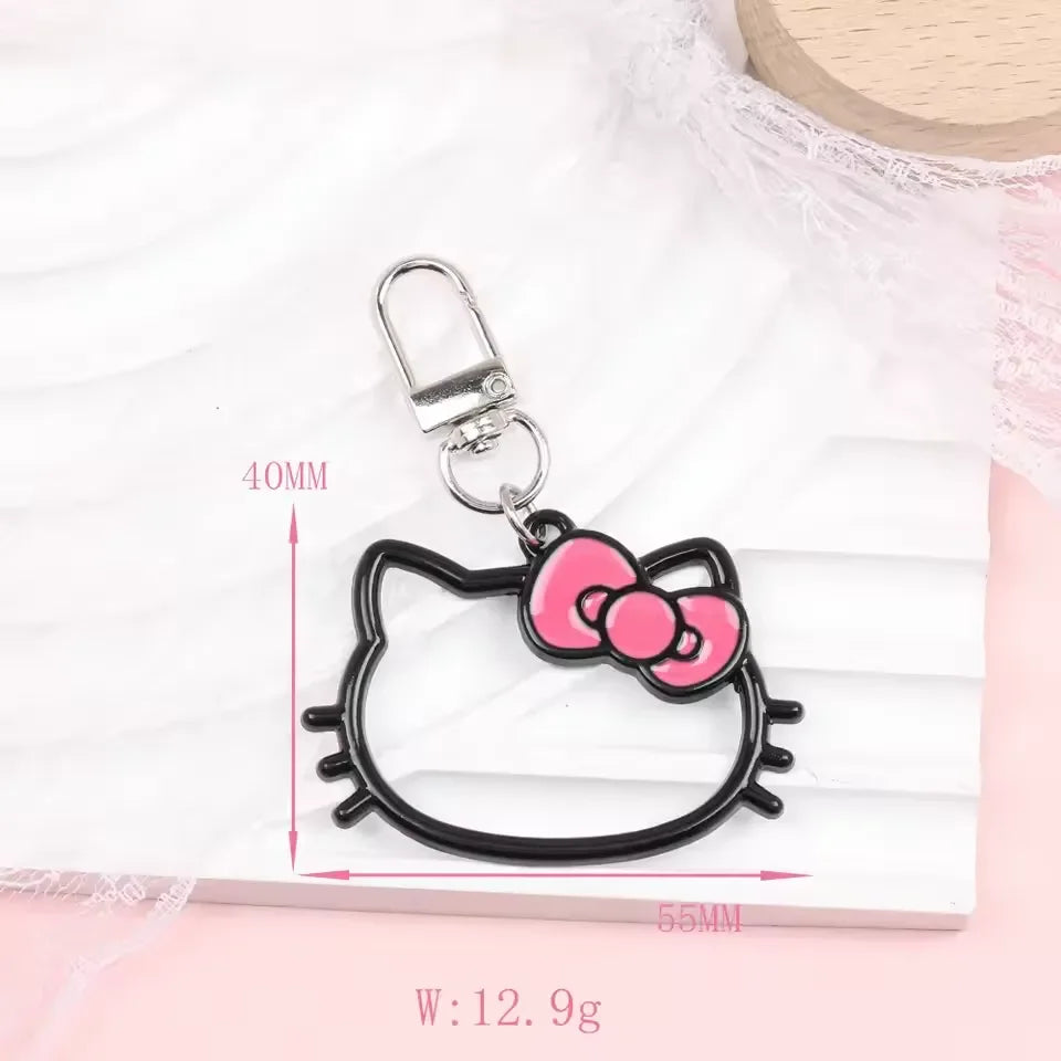 Hello KT Pretty Head Outline Keychain