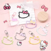 Hello KT Pretty Head Outline Keychain