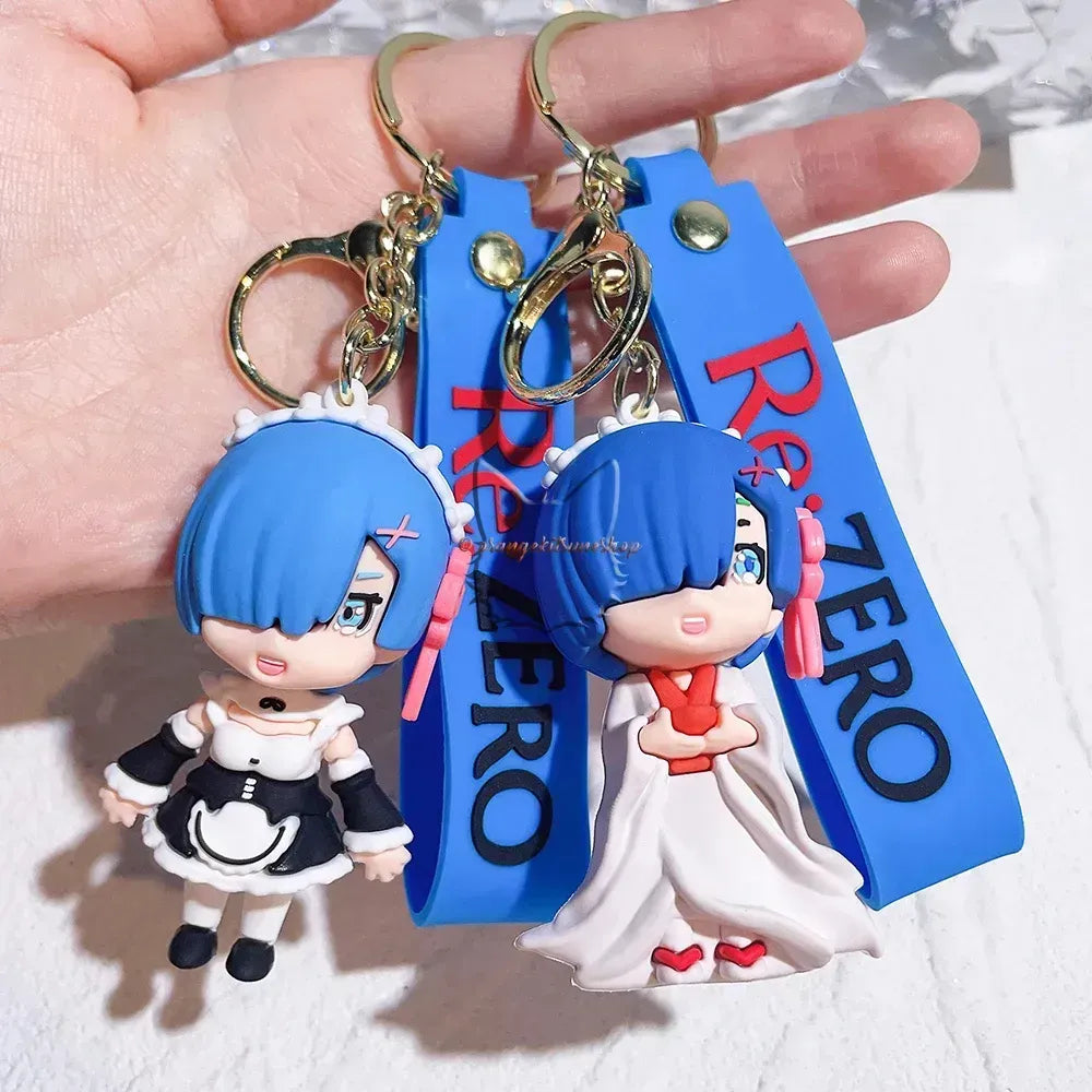 Re:Zero Chibi Character Silicone Keychain
