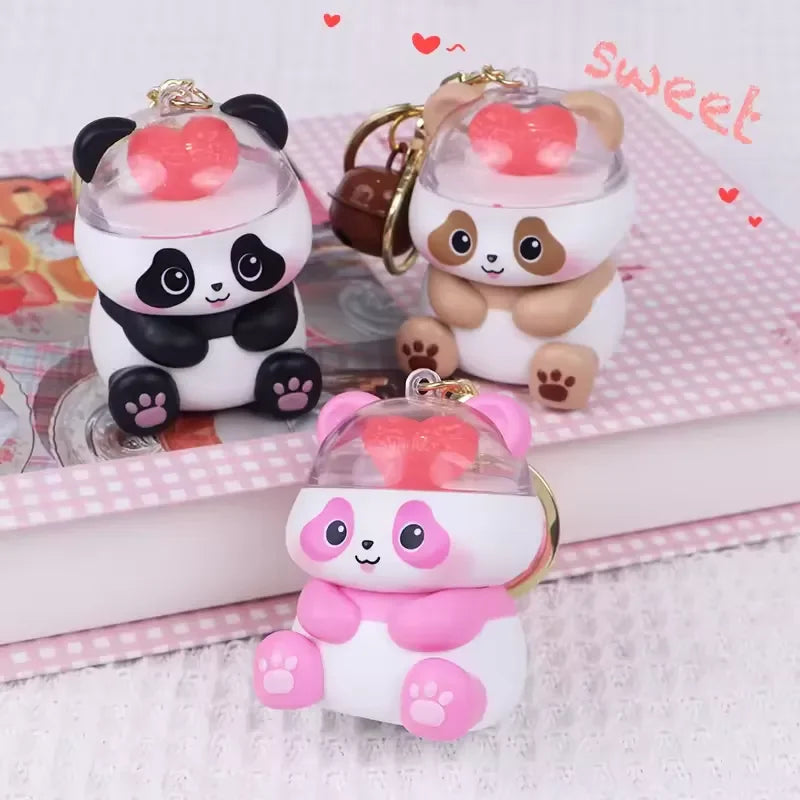 Panda Pulse I Love You Keychain