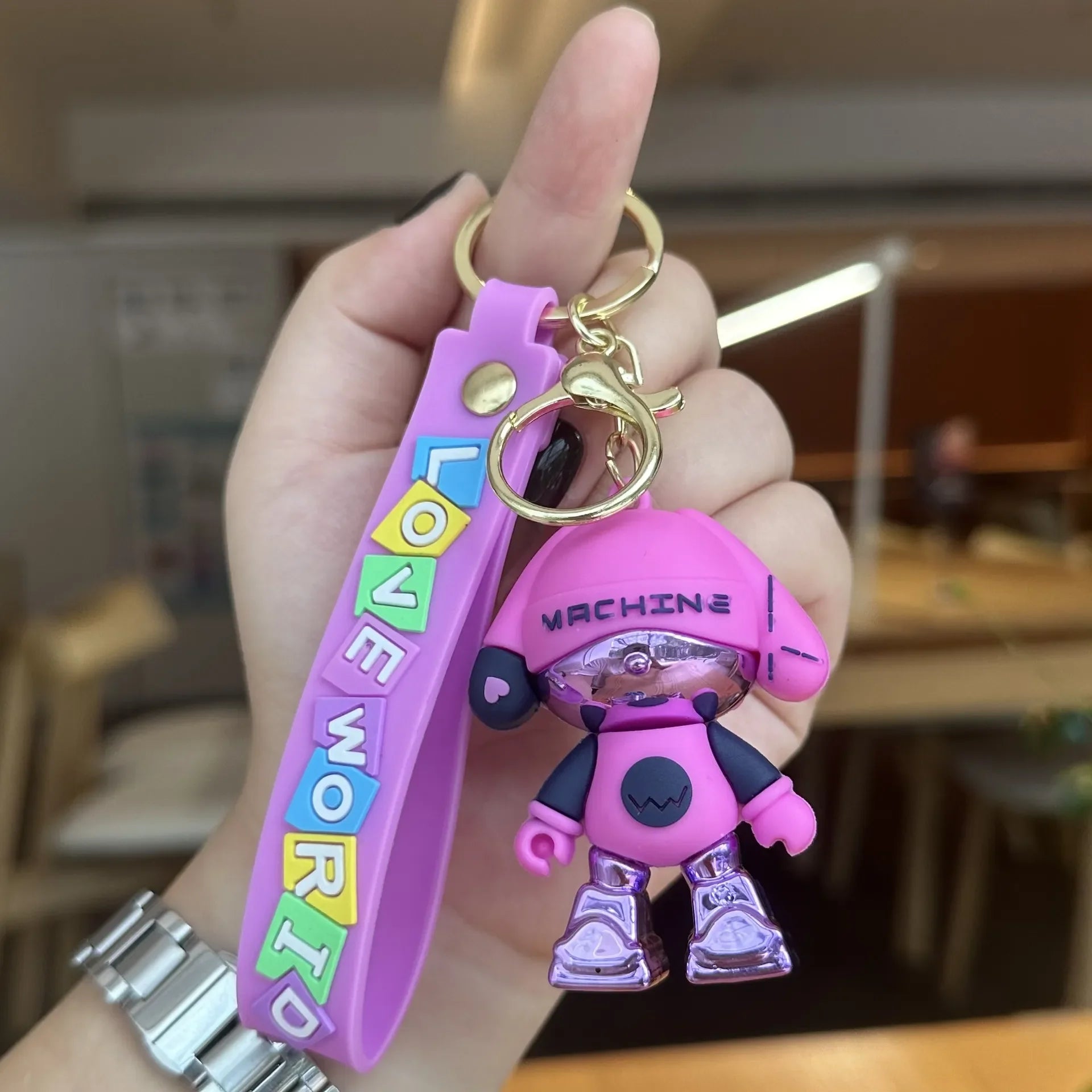 Cyber Pup Love World Keychain
