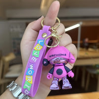 Cyber Pup Love World Keychain