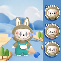 4 in 1 Mood Labubu Face Changing Keychain