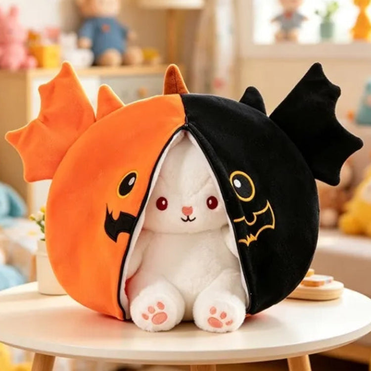 Pumpkin Bat Reversible Bunny Plush