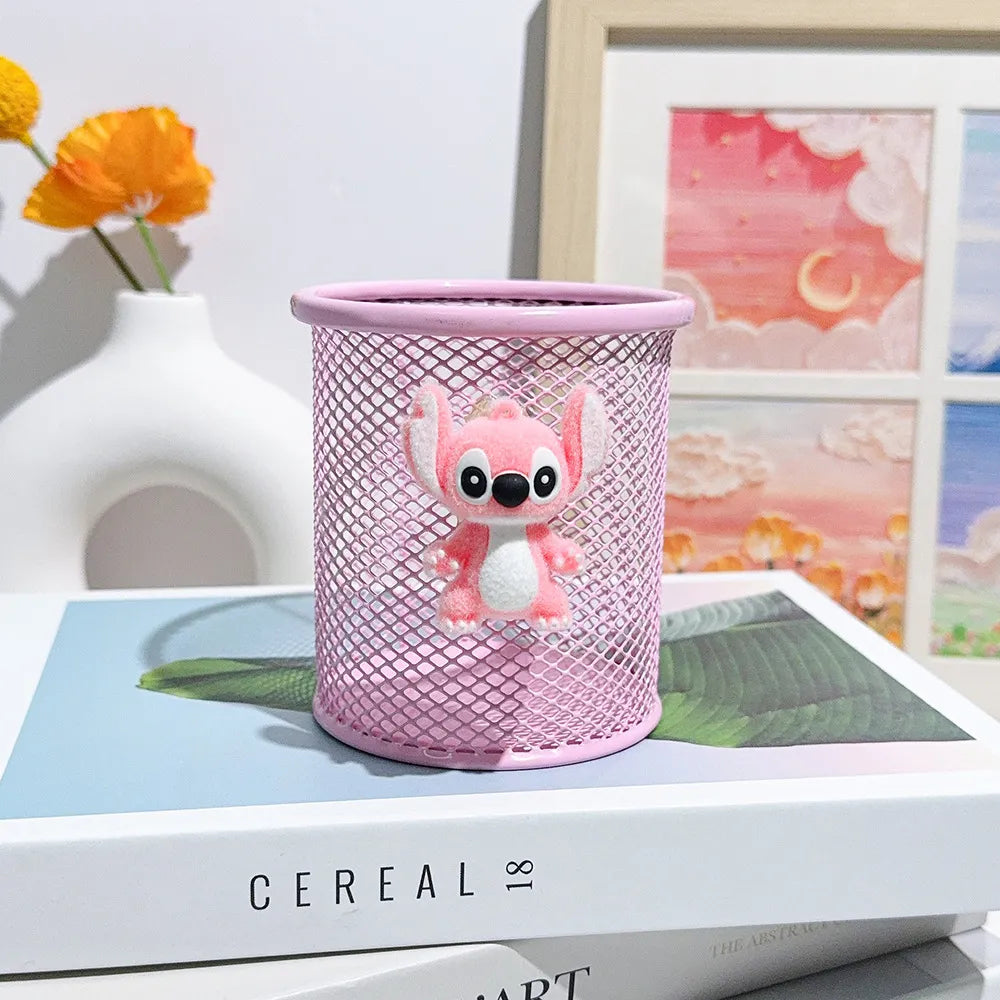 Stitch Pastel Wire Mesh Desktop Pen Organizer