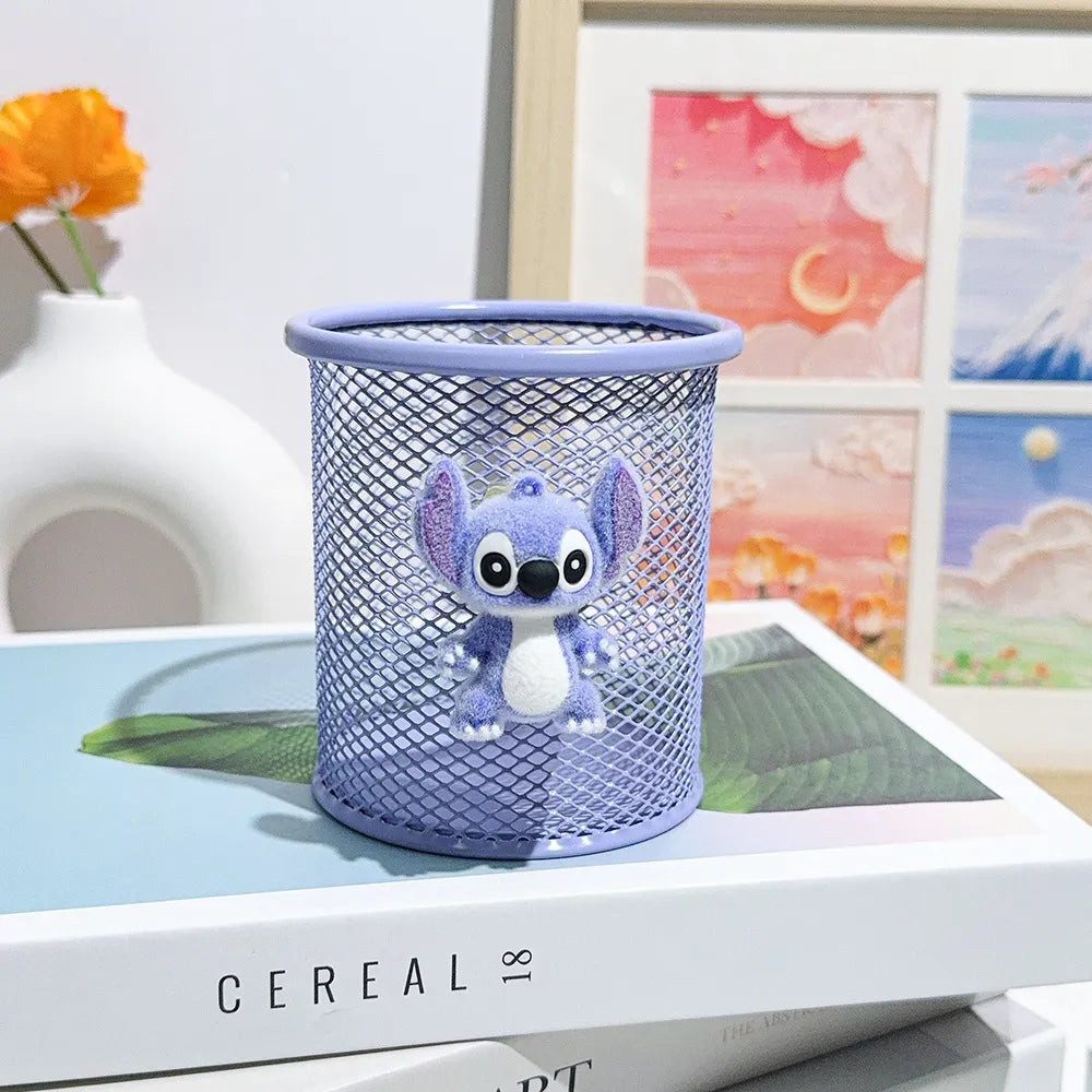 Stitch Pastel Wire Mesh Desktop Pen Organizer