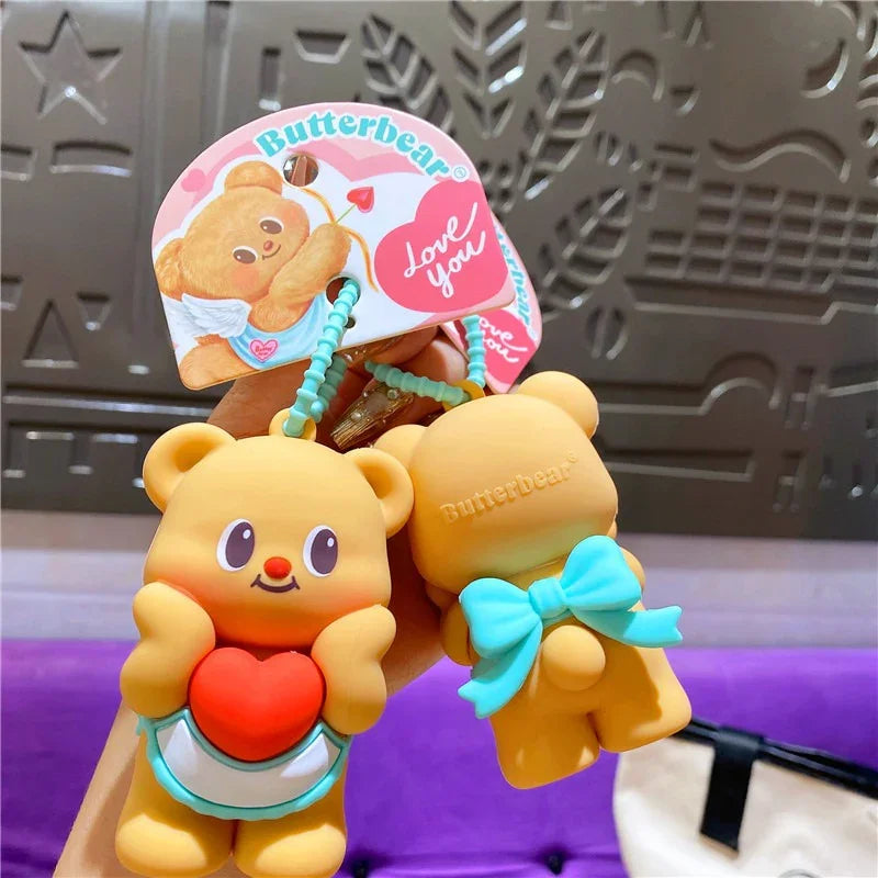 Butter Bear Squishy Love Keychain