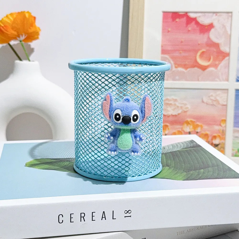 Stitch Pastel Wire Mesh Desktop Pen Organizer