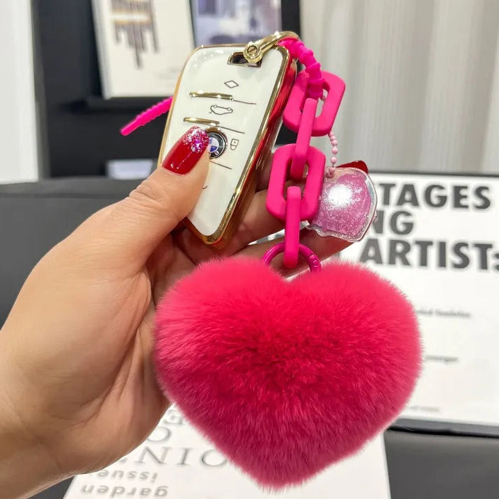Velvet Heart Premium Plush Keychain
