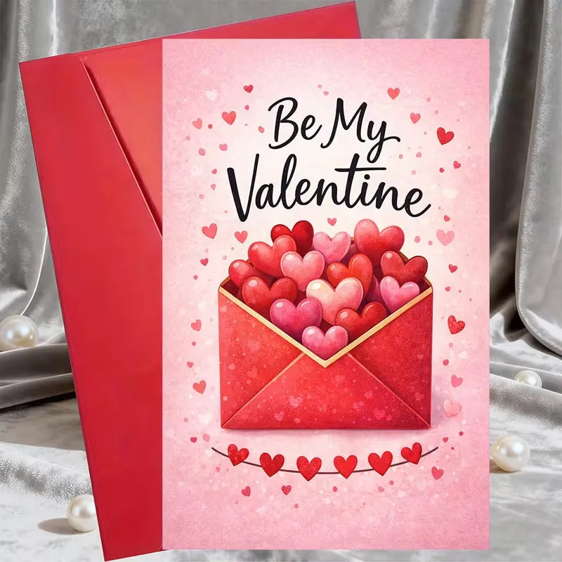 Full Of Hearts Be My Valentine Greeting Card