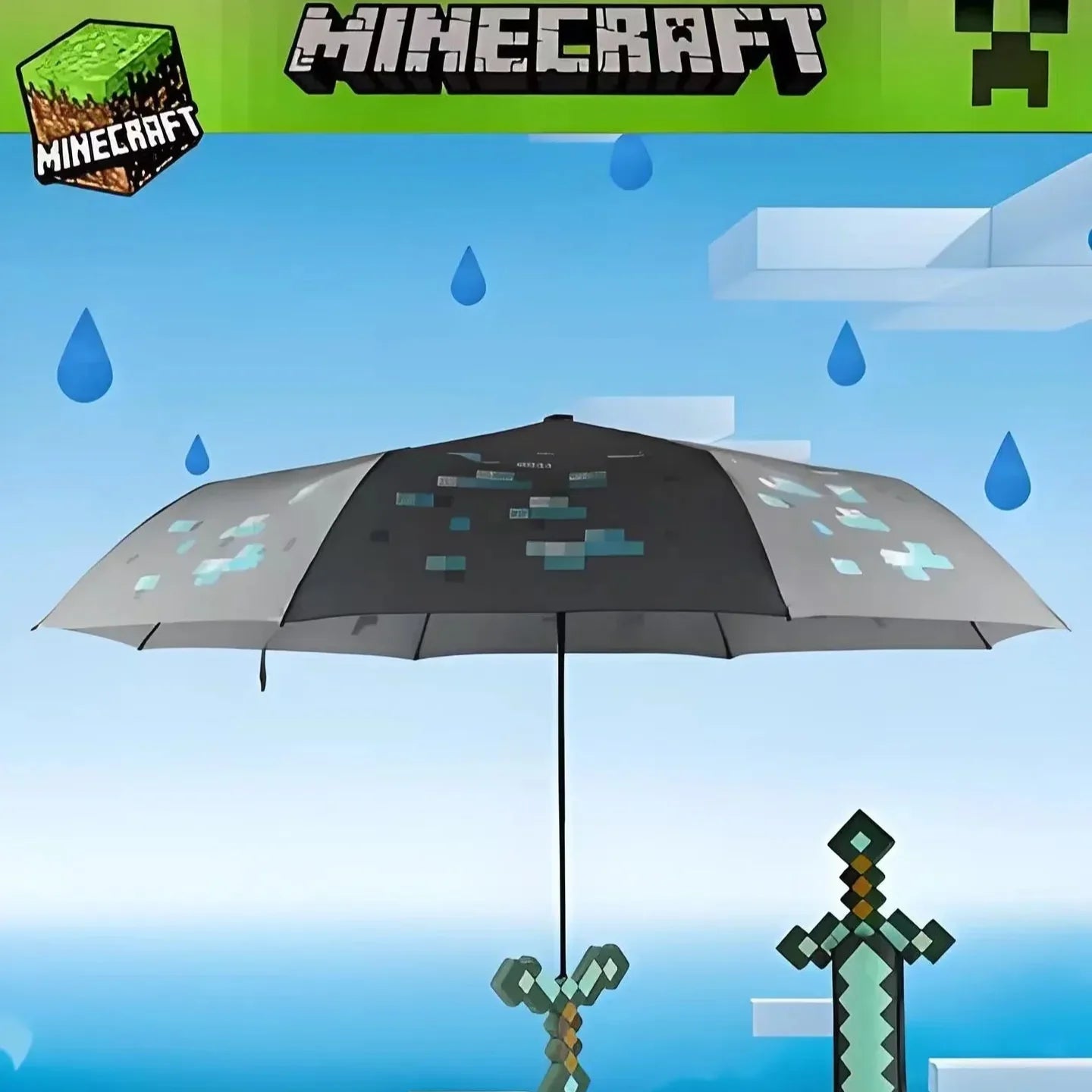 Minekraft Diamond Sword UV Umbrella