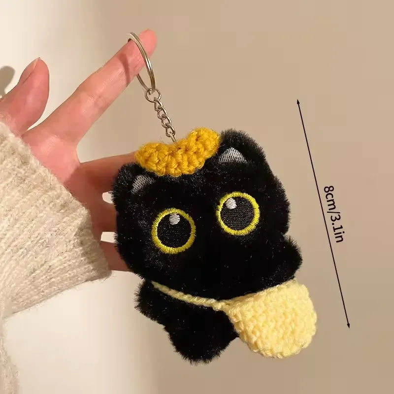Black Hero Cat Plush Keychain