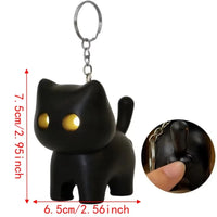 Black Cat Egg Switch Light & Sound Keychain